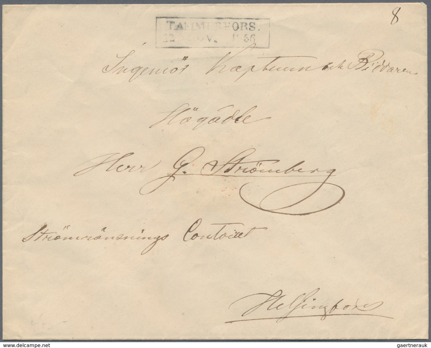 Finnland - Ganzsachen: 1856, 10 Kop Red Postal Stationery Cover Thin Withe Paper With Frame Cancel T - Ganzsachen