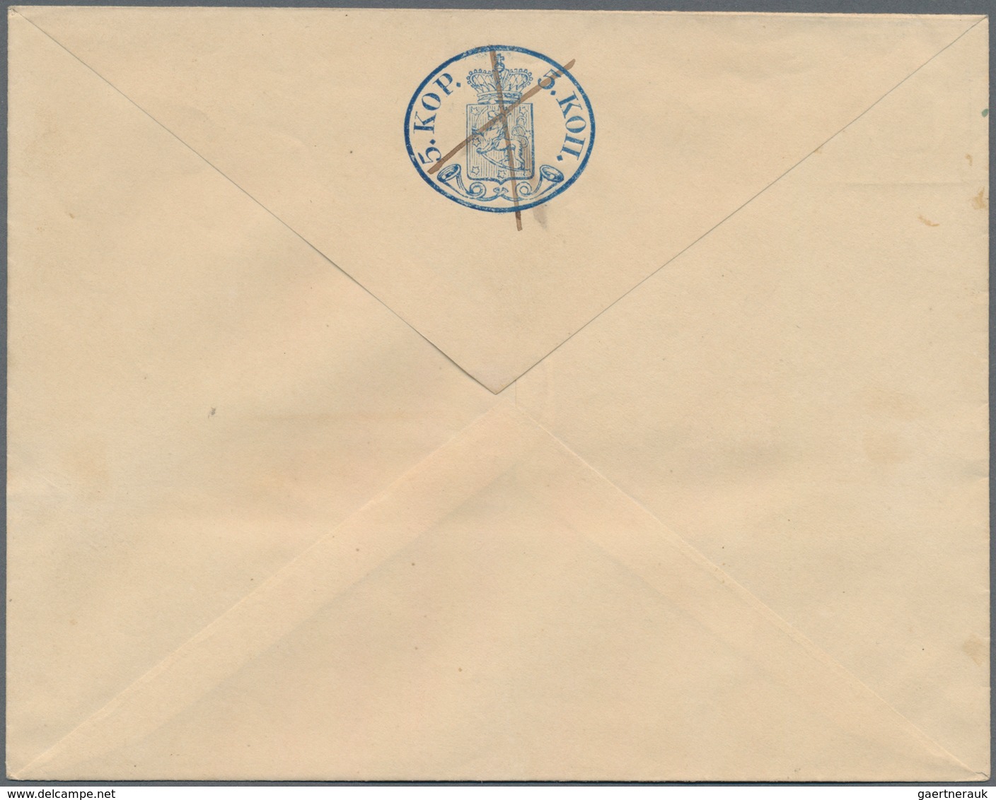 Finnland - Ganzsachen: 1860, 5 K Use Up Envelope With 5 K Coat Of Arms Issue1959 Crossed By Ink. - Postwaardestukken