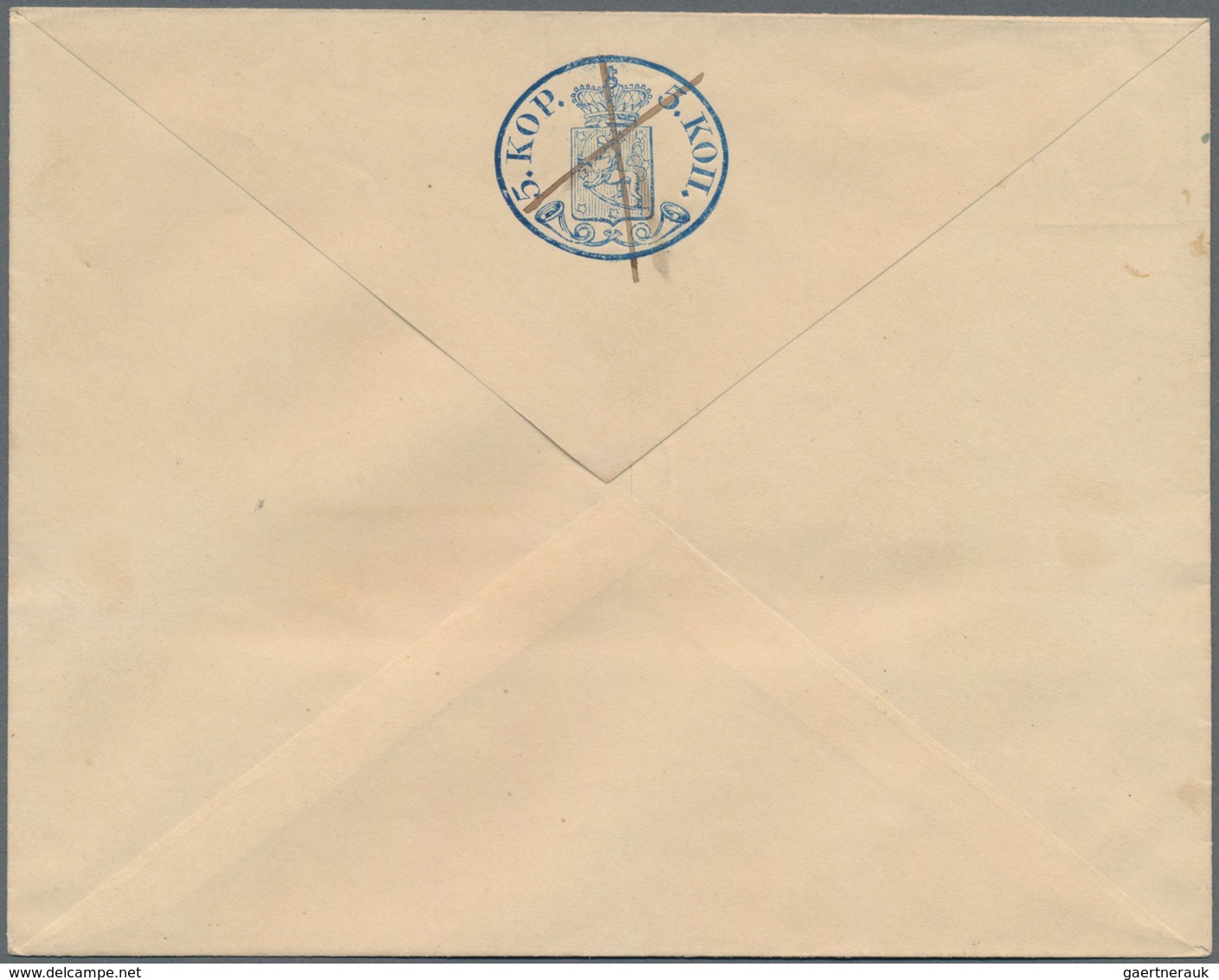 Finnland - Ganzsachen: 1860, 5 K Use Up Envelope With 5 K Coat Of Arms Issue1959 Crossed By Ink. - Postal Stationery