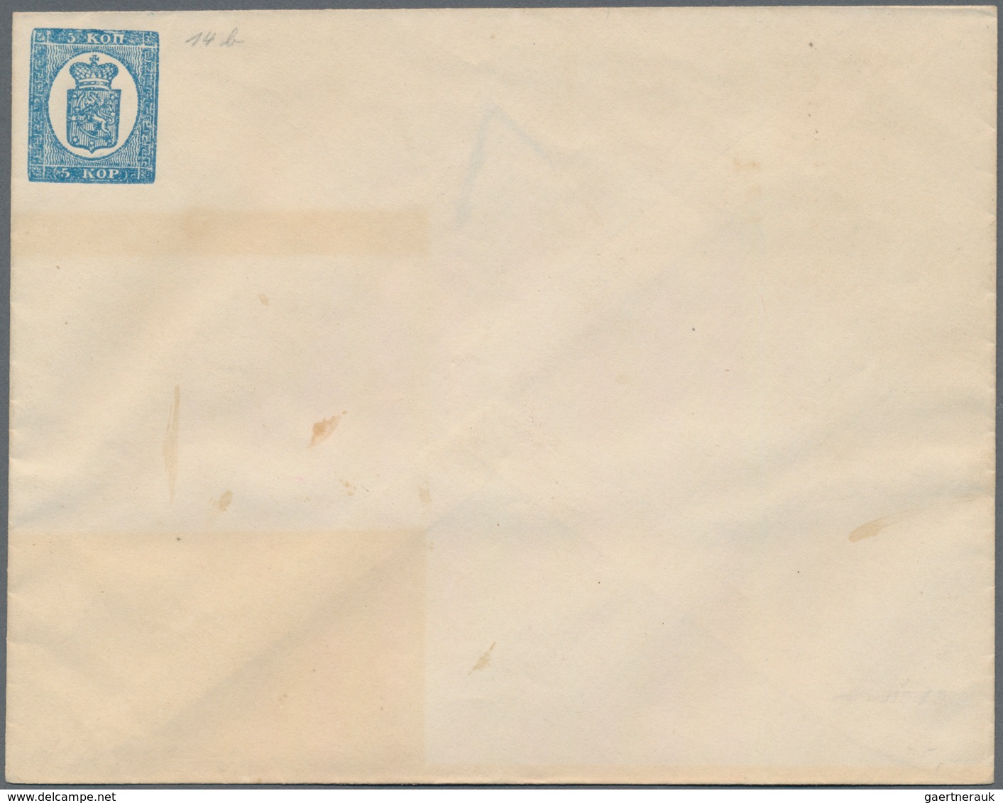 Finnland - Ganzsachen: 1860, 5 K Use Up Envelope With 5 K Coat Of Arms Issue1959 Crossed By Ink. - Postwaardestukken