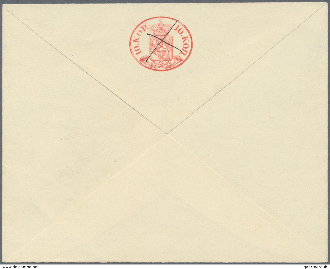 Finnland - Ganzsachen: 1860, 5 Kop. Blue Postal Stationery Cover Unused, On Reverse Flap-postmark 10 - Ganzsachen