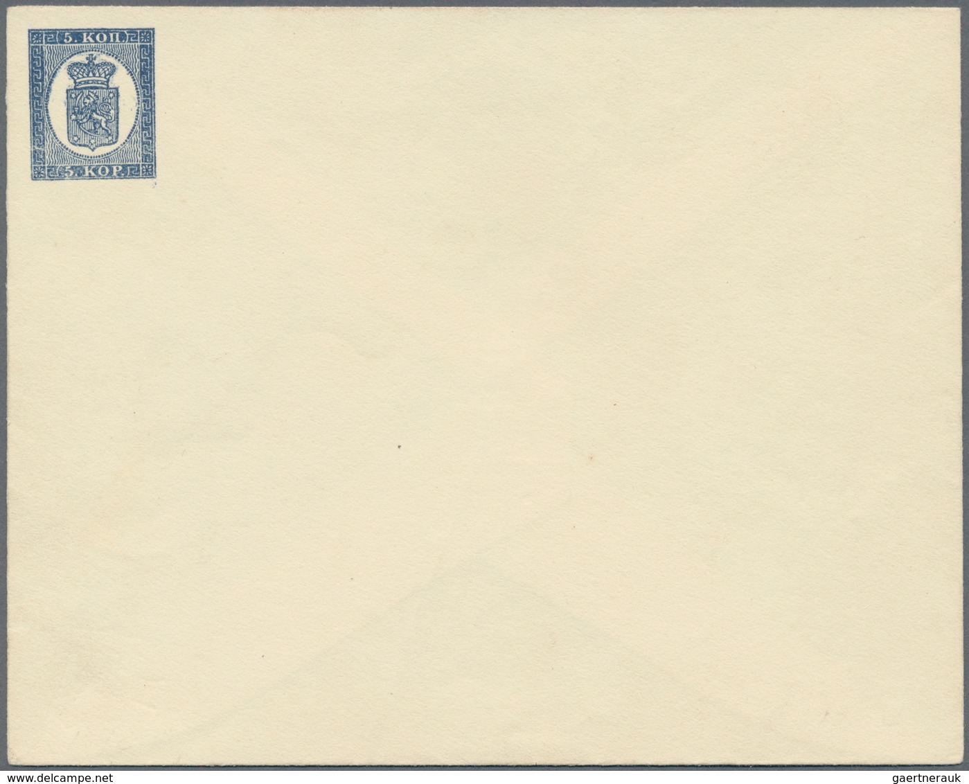 Finnland - Ganzsachen: 1860, 5 Kop. Blue Use Up Postal Stationery Cover Unused With Flap-stamp 5 Kop - Postal Stationery