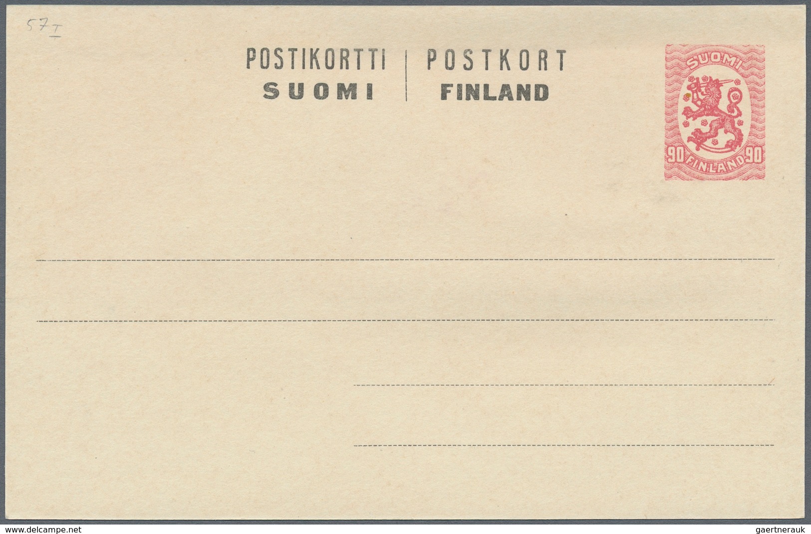 Finnland - Ganzsachen: 1921, 60 P Lilac Single Postal Stationery Card And Double Psc + Likewise 90 P - Ganzsachen