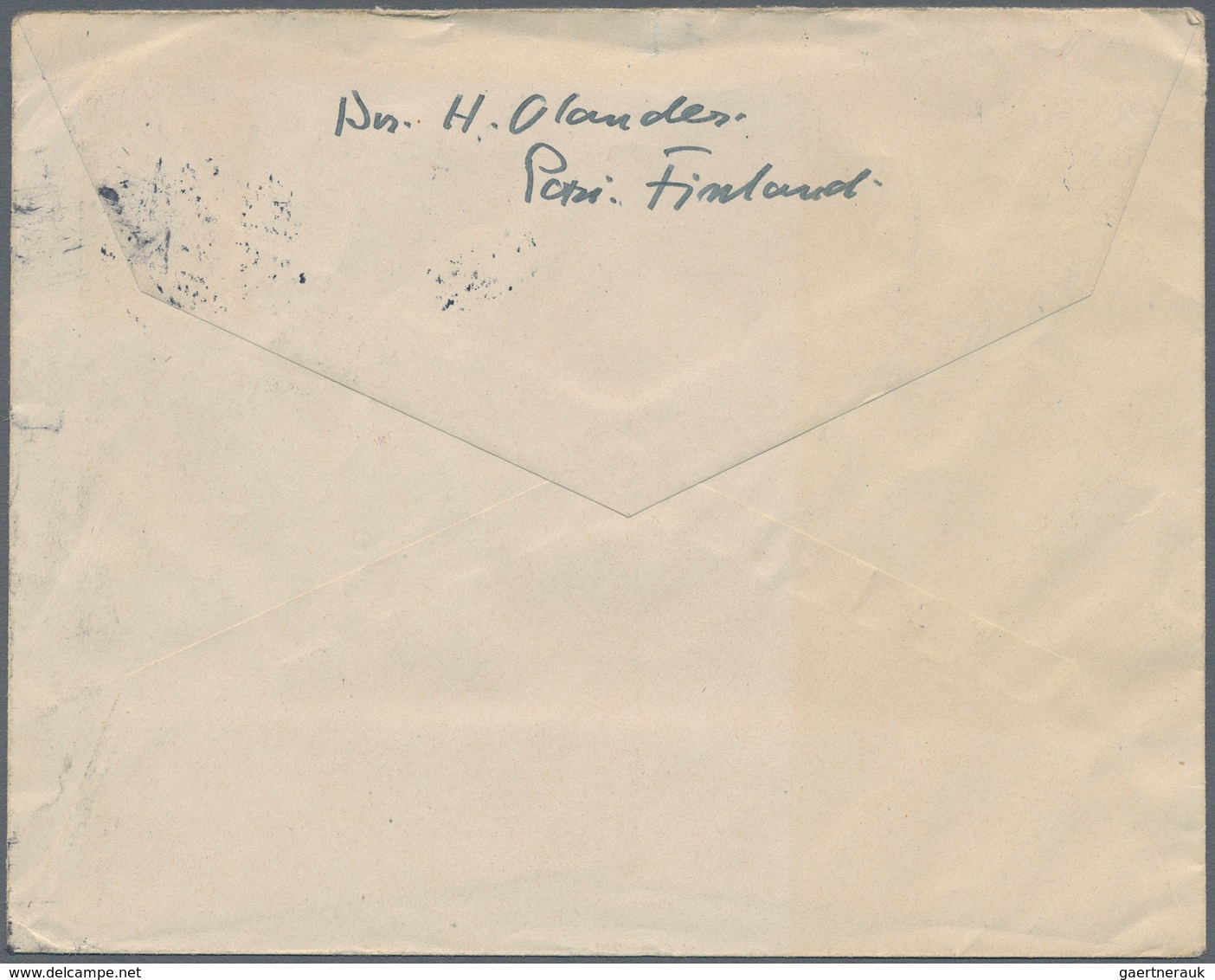 Finnland - Ganzsachen: 1935, 2 M + 50 P Lilac Postal Stationery Cover With Blue Lining Inside And Li - Postal Stationery