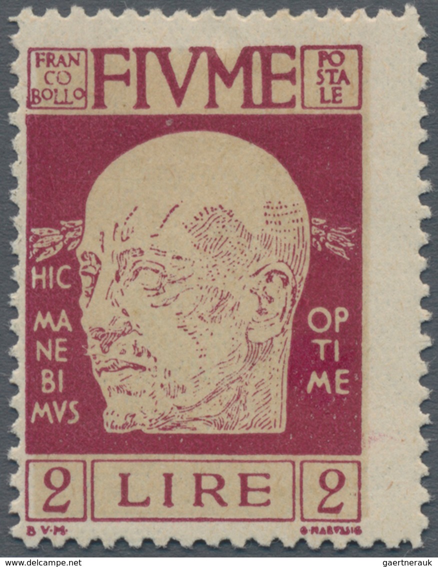 Fiume: 1920, Definitives "D'Annunzio", 2l. Rosso Solferino, Mint Original Gum With Stronger Hinge Re - Fiume