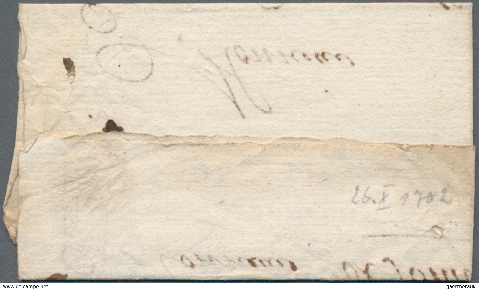 Frankreich - Vorphilatelie: 1702, "DE GRENOBLE" One-liner On Folded Letter To Chambery (Savoyen), Ve - 1792-1815: Départements Conquis