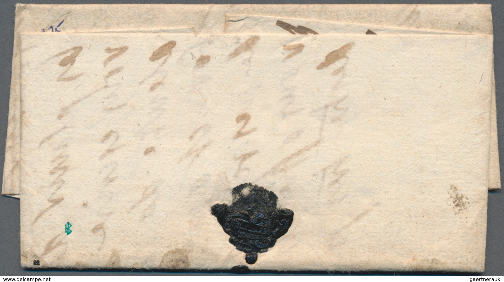 Frankreich - Vorphilatelie: 1722, "MORL. X" Early Very Rare, Shortened Postmark Of MORLAIX/Bretagne - 1792-1815: Veroverde Departementen