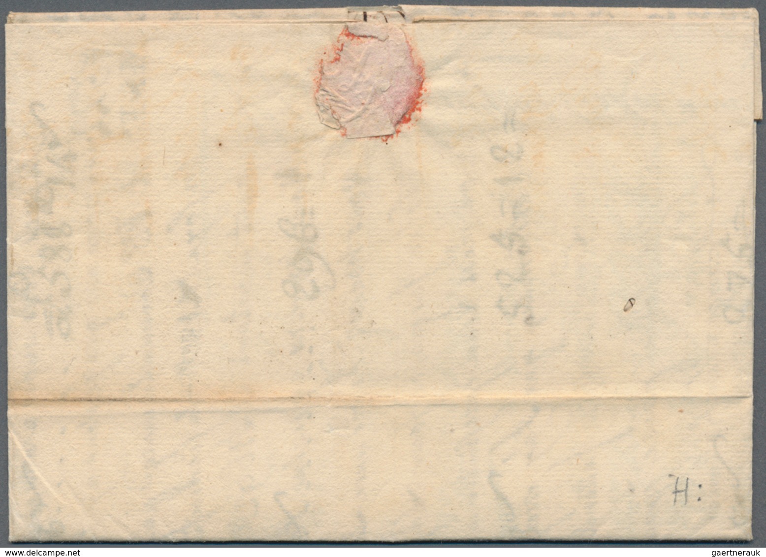 Frankreich - Vorphilatelie: 1735, "DE ROUEN" Handwritten And Tax "6" On Complete Folded Letter To Ga - 1792-1815: Départements Conquis