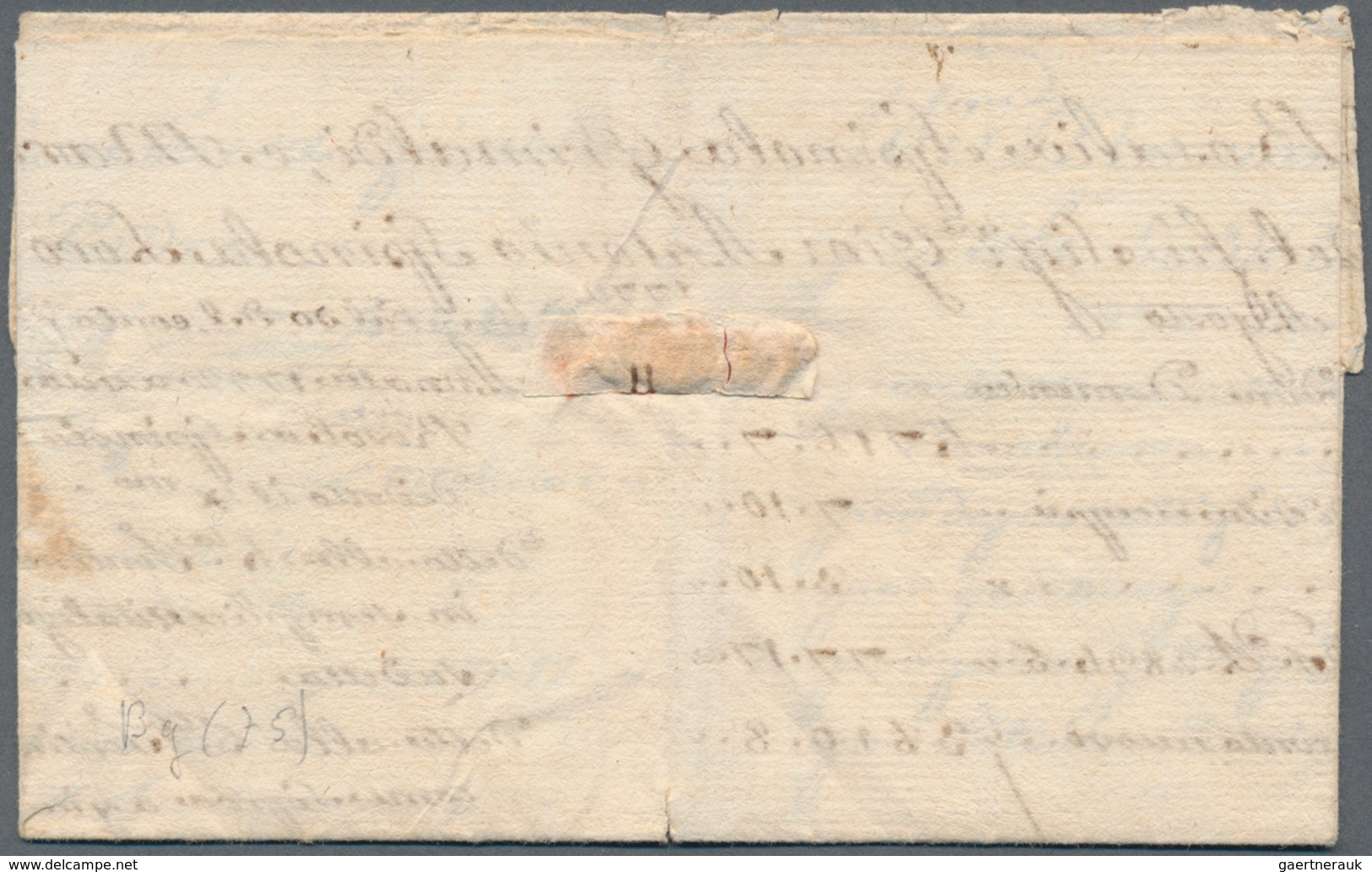 Frankreich - Vorphilatelie: 1772, "P With Crown" Handstamp On Complete Little Folded Letter From Par - 1792-1815: Départements Conquis