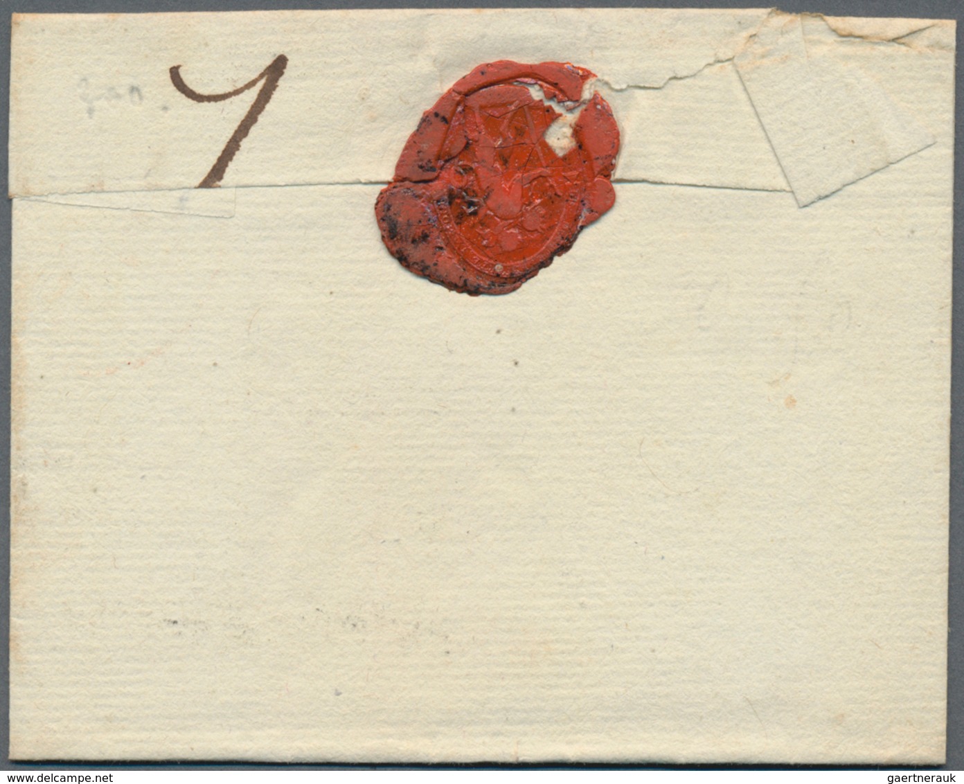 Frankreich - Vorphilatelie: 1815 (ca.), "P.40.P. VENDOME" Red Two-liner On Folded Letter Without Tex - 1792-1815: Départements Conquis