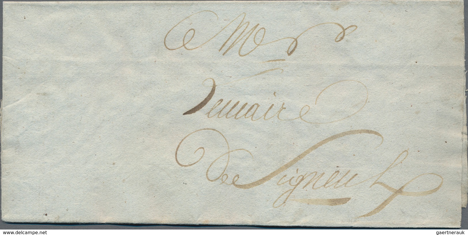 Frankreich - Vorphilatelie: 1821/22 5 folded letters from a correspondence of Neuf Château (Vosges),