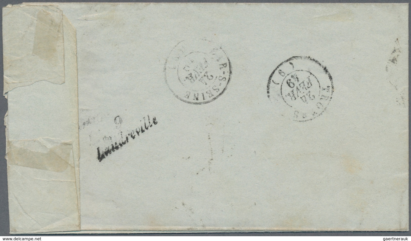 Frankreich: 1849, 1st ISSUE WITH CURSIVE STRAIGHT LINE OBLITERATION: 20c. Black On Lettersheet From - Sonstige & Ohne Zuordnung