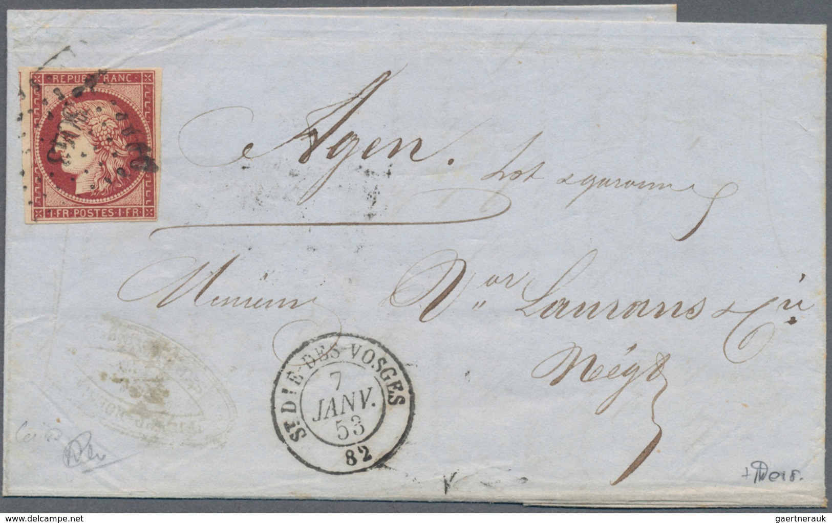 Frankreich: 1853, Ceres 1fr. Cerise, Better Shade, Deep Intense Colour And Full To Large Margins All - Other & Unclassified