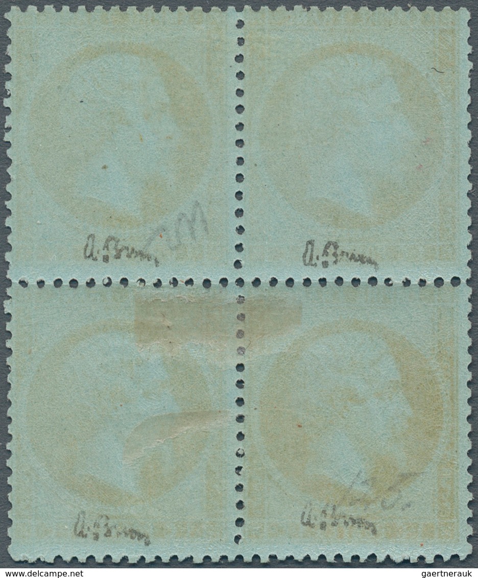 Frankreich: 1865, Napoleon Dentele 1c. "mordore" On Bluish, Block Of Four In Fresh Intense Colour An - Other & Unclassified