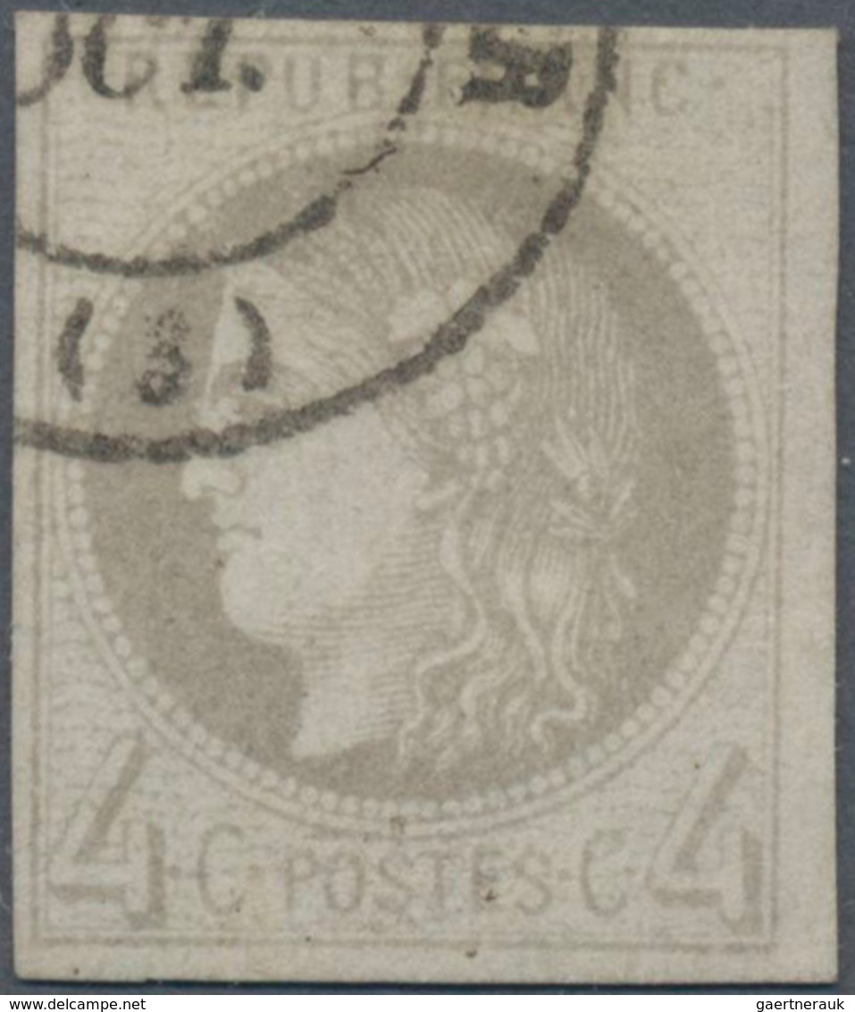 Frankreich: 1870, Bordeaux Issue, 2c. Grey, Report 1, Fresh Colour And Full Margins All Around, Neat - Other & Unclassified