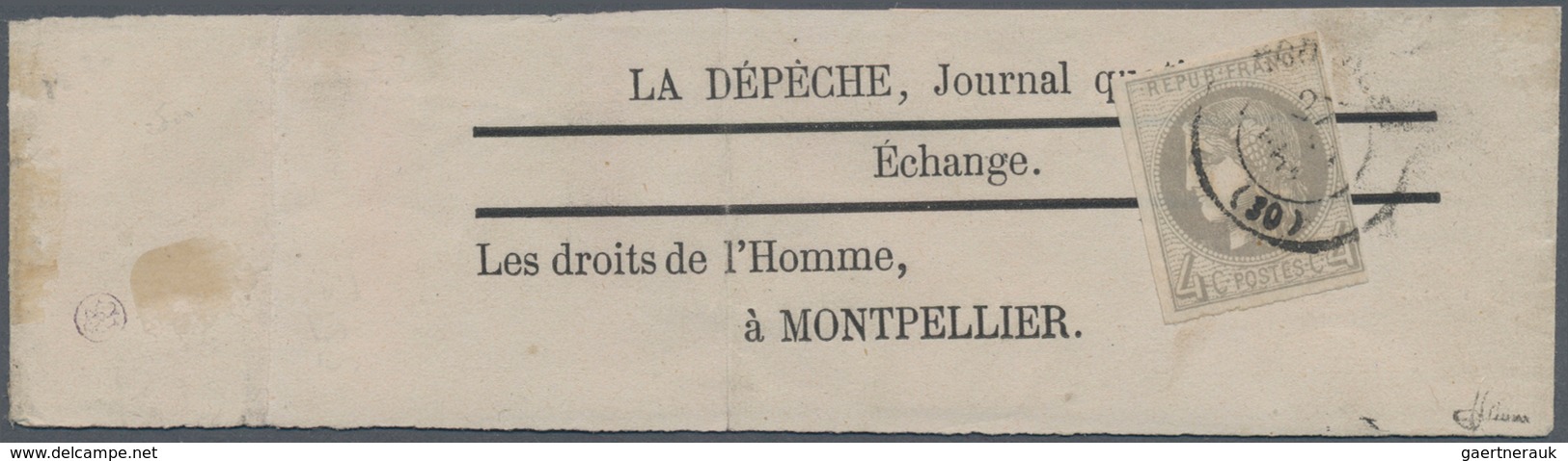 Frankreich: 1871, Bordeaux Issue, 4c. Grey, Report 2, Fresh Colour And Close To Full Margins, Single - Other & Unclassified