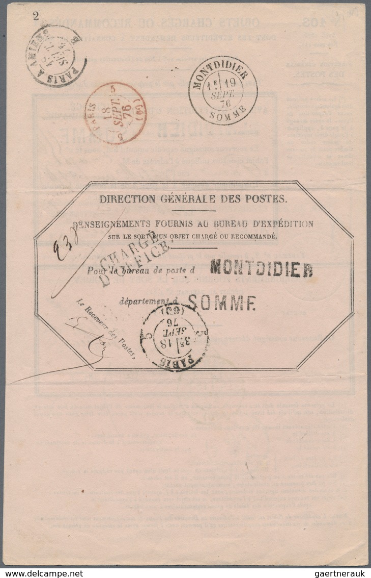 Frankreich: 1876, Sage 10c. Green Horizontal Pair (one Stamp Faults) Oblit. "MONTDIDIER 16 SEP 76" O - Sonstige & Ohne Zuordnung