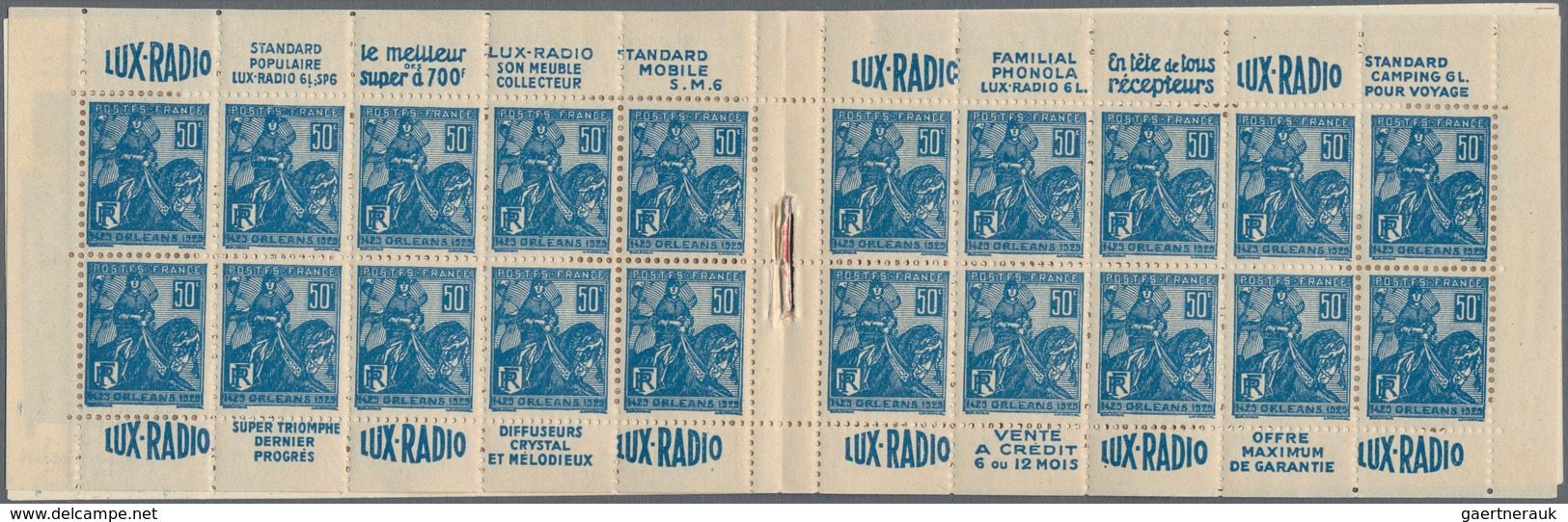 Frankreich: 1925 (approx). Stamp Booklet "Jeanne D'Arc 50c LUX Radio". The Two Coloured Outer Covers - Sonstige & Ohne Zuordnung