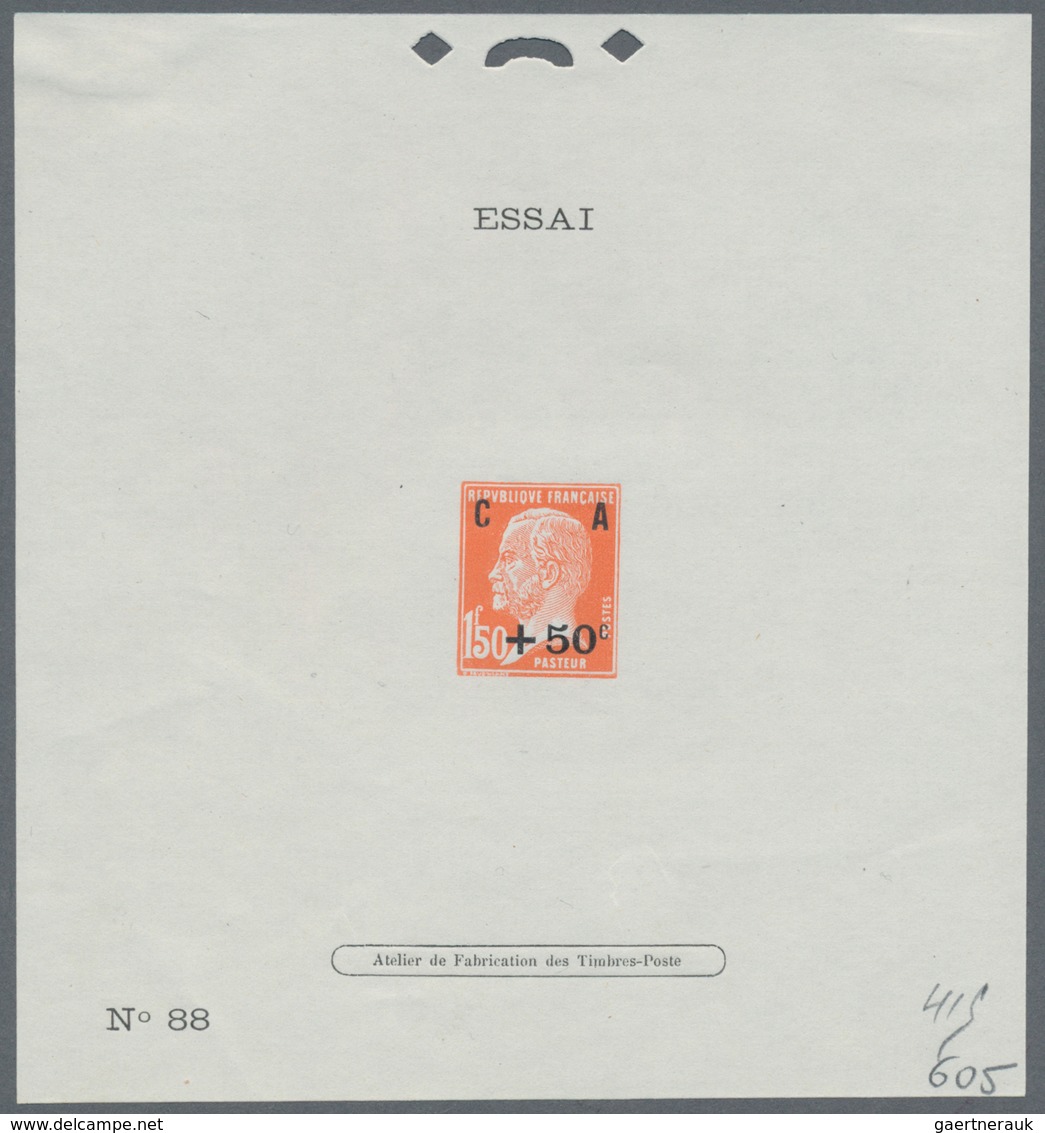 Frankreich: 1927, National Debt Fund, 1.50fr., Three Different Essais (numbered Epreuve De Luxe) Wit - Sonstige & Ohne Zuordnung
