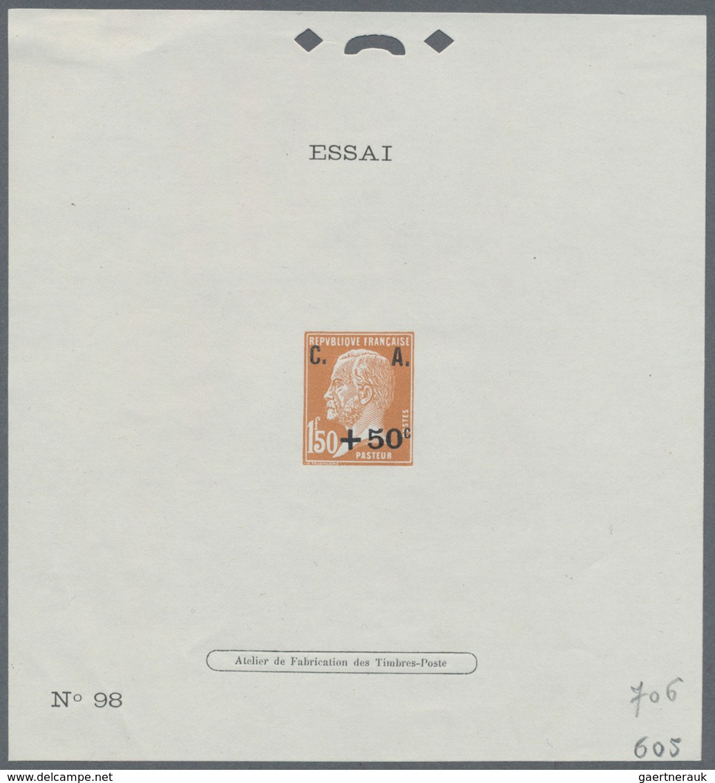 Frankreich: 1927, National Debt Fund, 1.50fr., Three Different Essais (numbered Epreuve De Luxe) Wit - Sonstige & Ohne Zuordnung