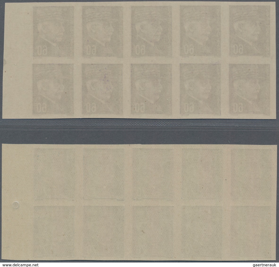 Frankreich: 1941/1942, definitive issue Marshall Petain complete set of 22 in IMPERFORATE blocks of