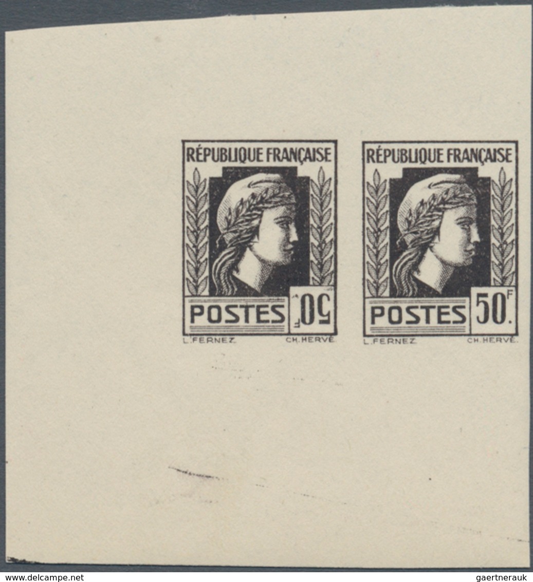 Frankreich: 1944, Definitives "Marianne", Not Issued, 50fr. Brownish Black, Imperforate Essay, Horiz - Sonstige & Ohne Zuordnung