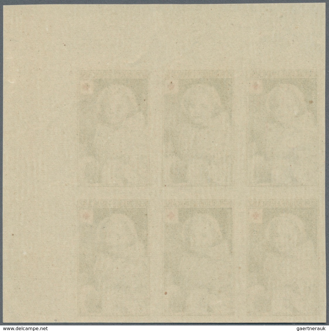 Frankreich: 1951, RED CROSS Set Of Two ‚Paintings‘ In IMPERFORATE Blocks Of Six From Upper Right Cor - Sonstige & Ohne Zuordnung