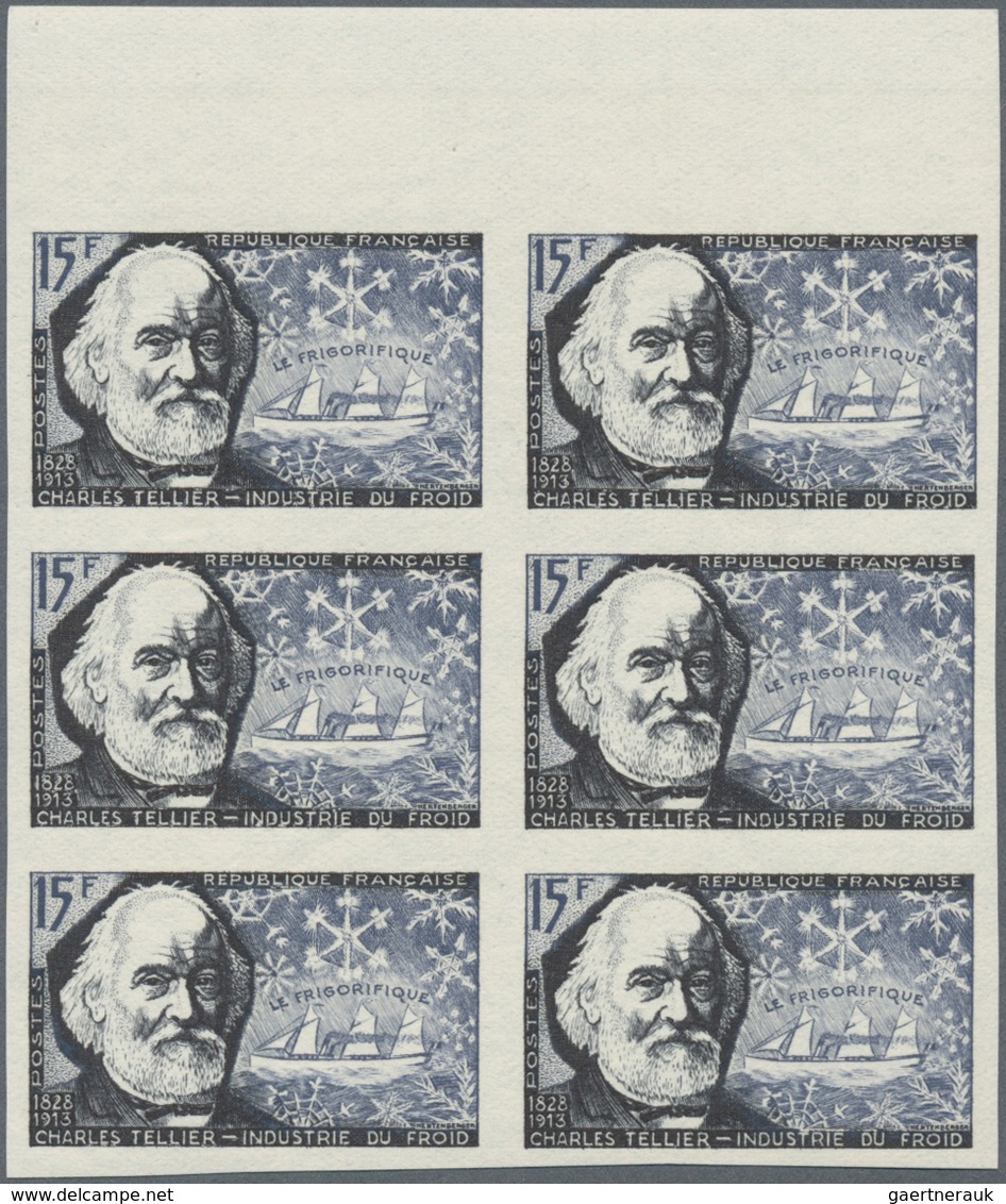 Frankreich: 1956, French Scientists Of 19th And 20th Century Complete Set Of Four In IMPERFORATE Blo - Sonstige & Ohne Zuordnung