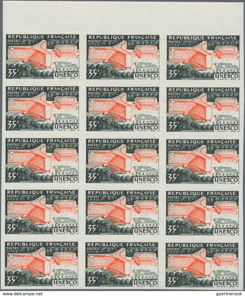 Frankreich: 1958, Inauguration Of New UNESCO Building Paris Set Of Two 20fr. And 35fr. In IMPERFORAT - Sonstige & Ohne Zuordnung