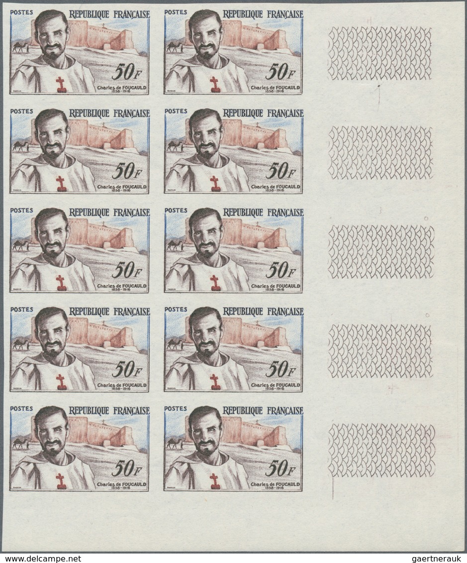 Frankreich: 1959, 100th Birthday Of Charles De Foucauld 50fr. IMPERFORATE Block Of Ten From Lower Ri - Andere & Zonder Classificatie