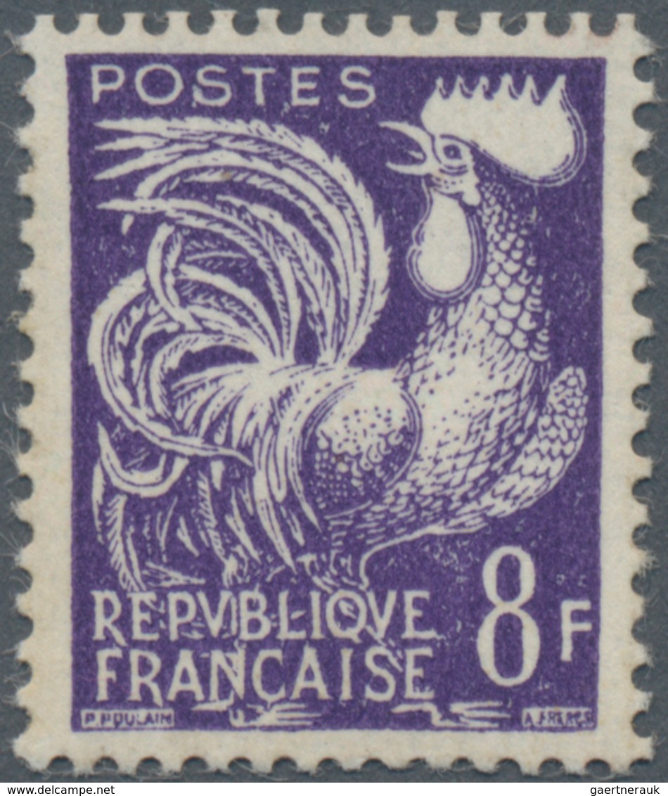 Frankreich: 1959, 8 F Violet Without Overprint, Mint Never Hinged, Handwritten Signed, Scarce - Sonstige & Ohne Zuordnung