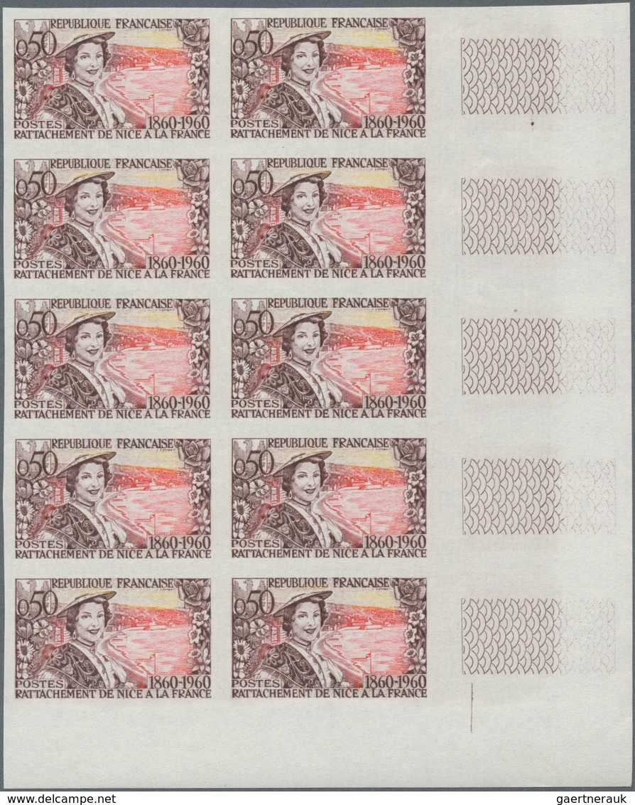 Frankreich: 1960, 100 Years Nice And Savoy At France Complete Set Of Two In IMPERFORATE Blocks Of Te - Sonstige & Ohne Zuordnung