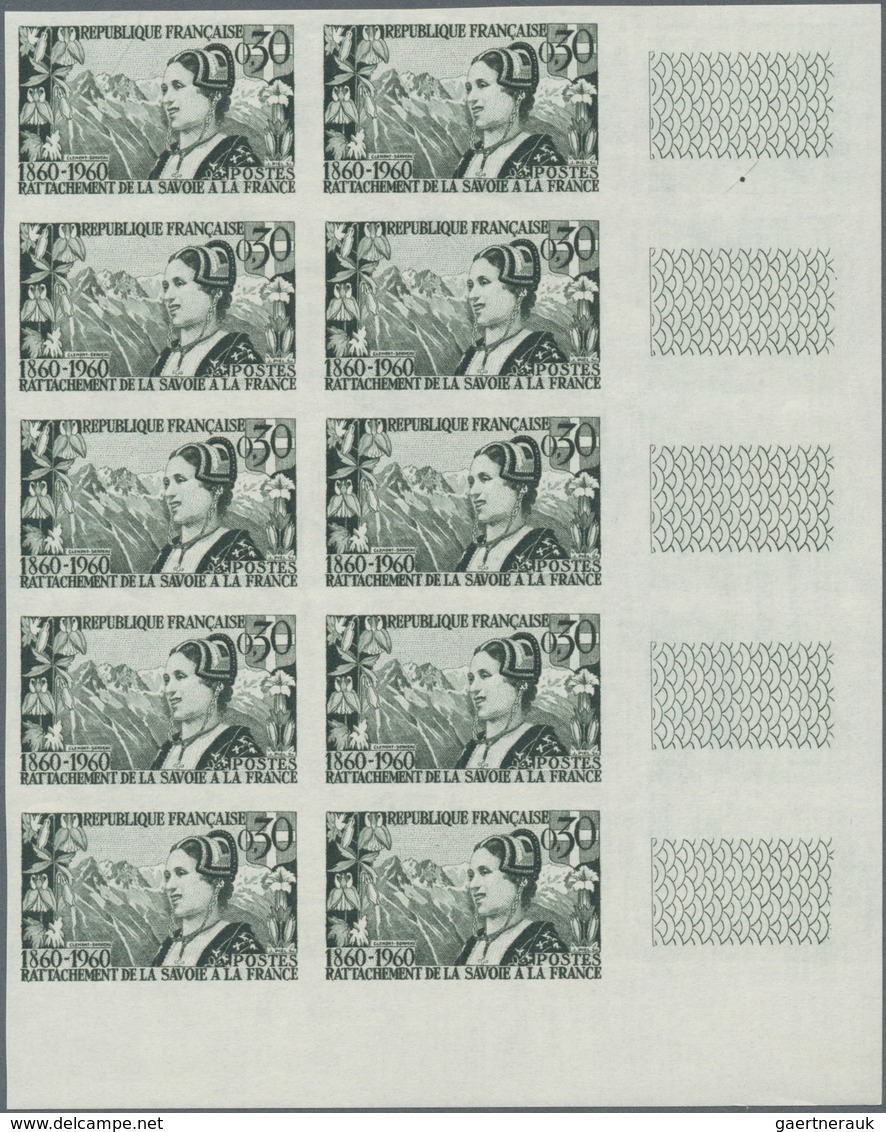 Frankreich: 1960, 100 Years Nice And Savoy At France Complete Set Of Two In IMPERFORATE Blocks Of Te - Andere & Zonder Classificatie