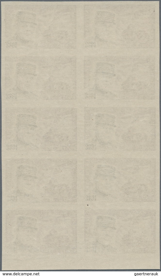 Frankreich: 1960, General Jean-Baptiste-Eugene Estienne 0.15fr. IMPERFORATE Block Of Ten From Lower - Sonstige & Ohne Zuordnung