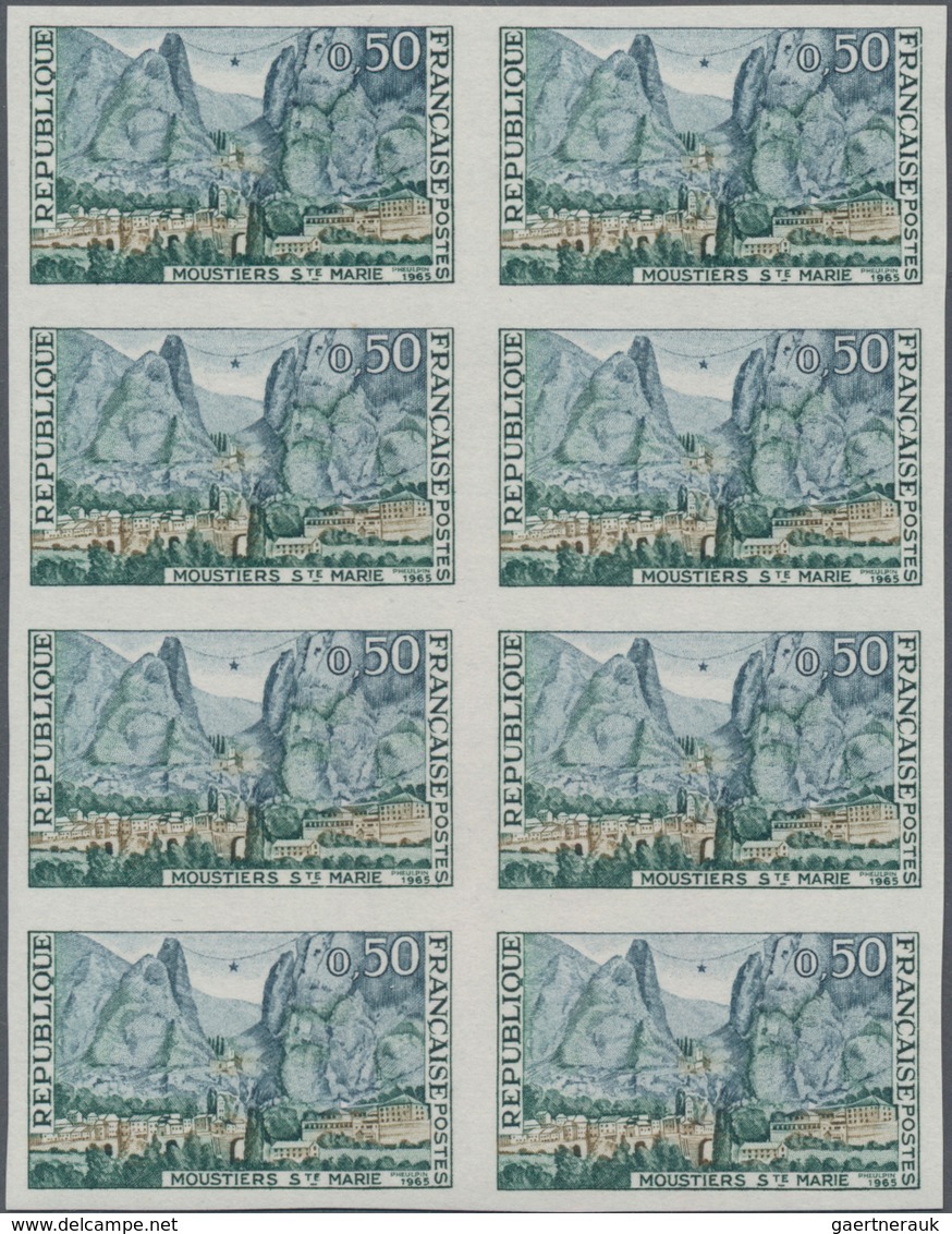 Frankreich: 1965, Tourism Complete Set Of Seven 0.40fr. Ronchamp Church, 0.50fr. Moustiers-Sainte-Ma - Sonstige & Ohne Zuordnung