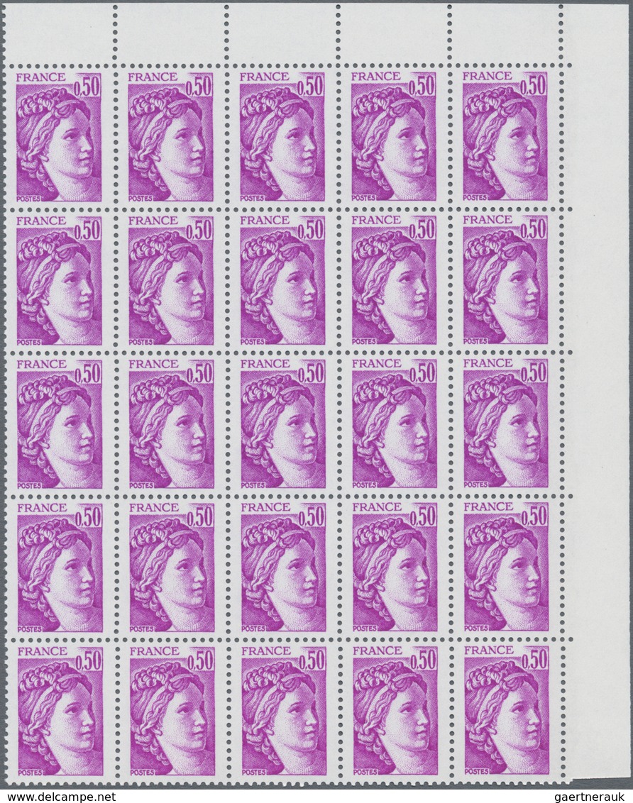 Frankreich: 1978, Definitives "Sabine De Gandon", MISSING PHOSPHOR (BRILLIANT GUM), 0.10fr.-3fr., Ei - Sonstige & Ohne Zuordnung