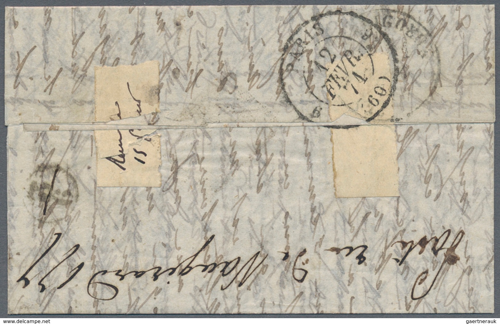 Frankreich: 1871 (12.2), Boule Des Moulins Letter With AKST Paris 20 C. And 80 C. Bordeaux Edition F - Sonstige & Ohne Zuordnung