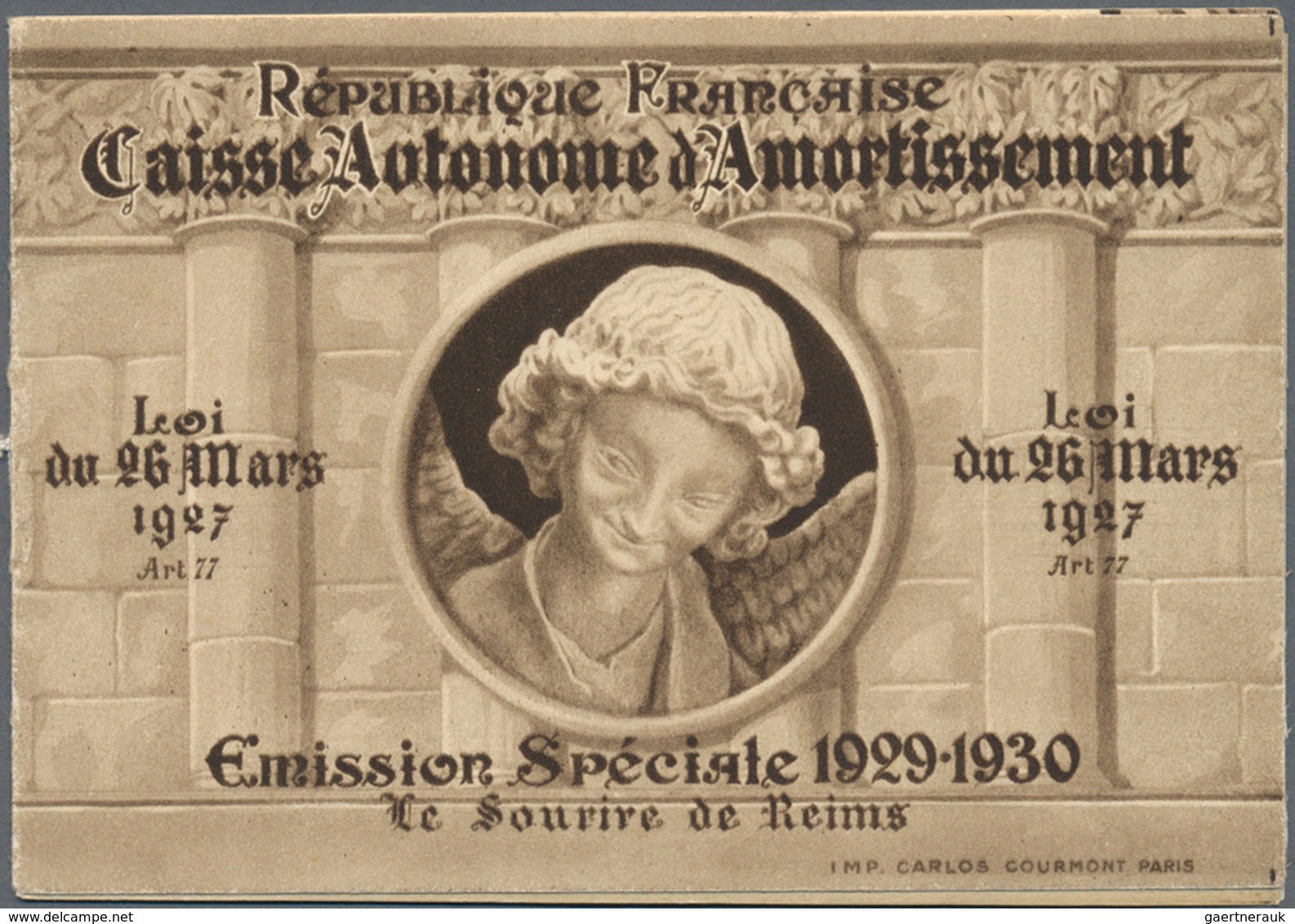 Frankreich - Markenheftchen: 1930, Smile From Reims 1.50 + 3.50 Fr. Purple, 8 Values In Complete Boo - Andere & Zonder Classificatie