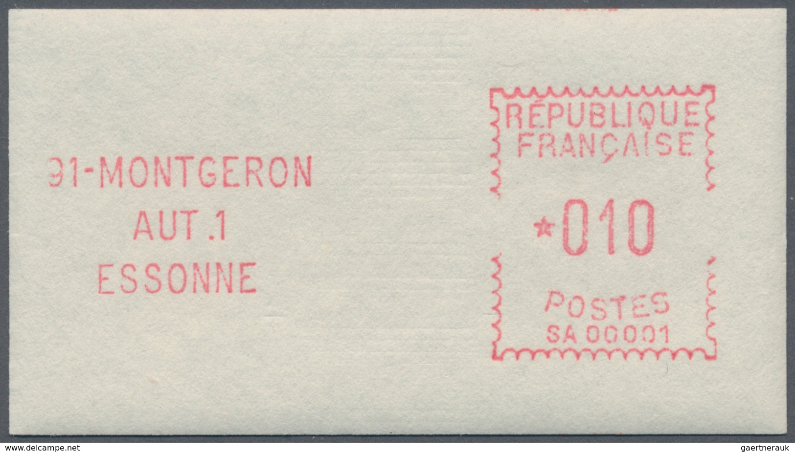 Frankreich - Automatenmarken: 1970, Montgeron "SA 00001", 0.10fr. Type 2, Mint Never Hinged. Mi. 800 - Andere & Zonder Classificatie