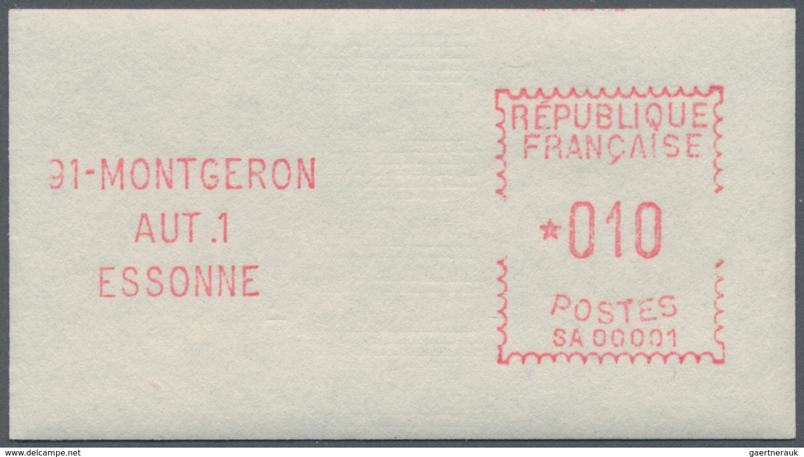 Frankreich - Automatenmarken: 1970, Montgeron "SA 00001", 0.10fr. Type 2, Mint Never Hinged. Mi. 800 - Other & Unclassified