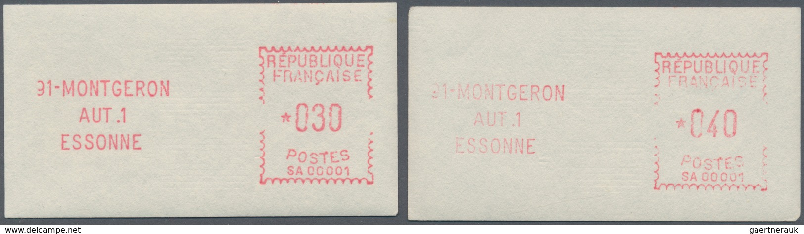 Frankreich - Automatenmarken: 1970, Monteron "SA 00001", Type 2, Offical Set Of Two Stamps 0.30fr. A - Other & Unclassified