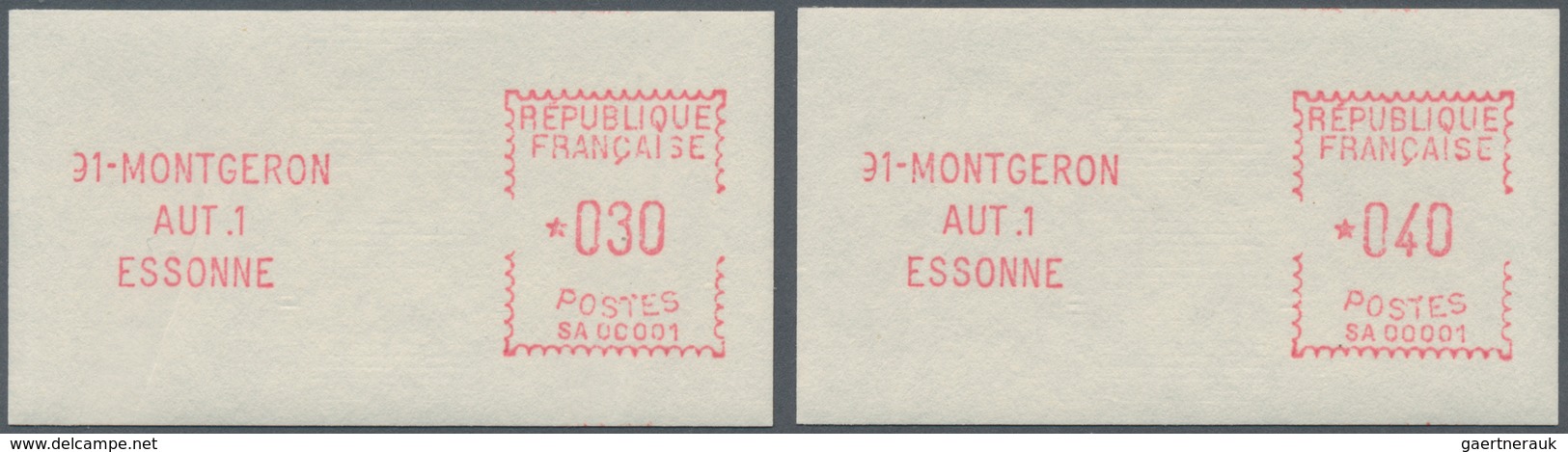 Frankreich - Automatenmarken: 1970, Monteron "SA 00001", Type 2, Offical Set Of Two Stamps 0.30fr. A - Sonstige & Ohne Zuordnung