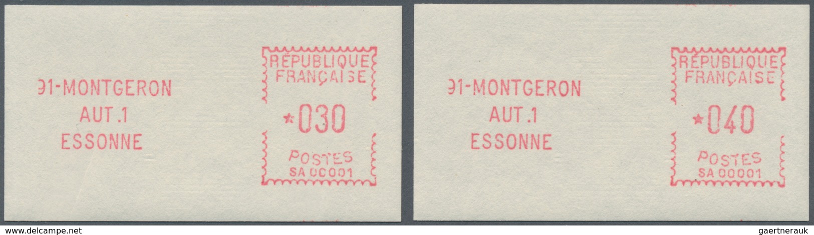 Frankreich - Automatenmarken: 1970, Monteron "SA 00001", Type 2, Offical Set Of Two Stamps 0.30fr. A - Other & Unclassified