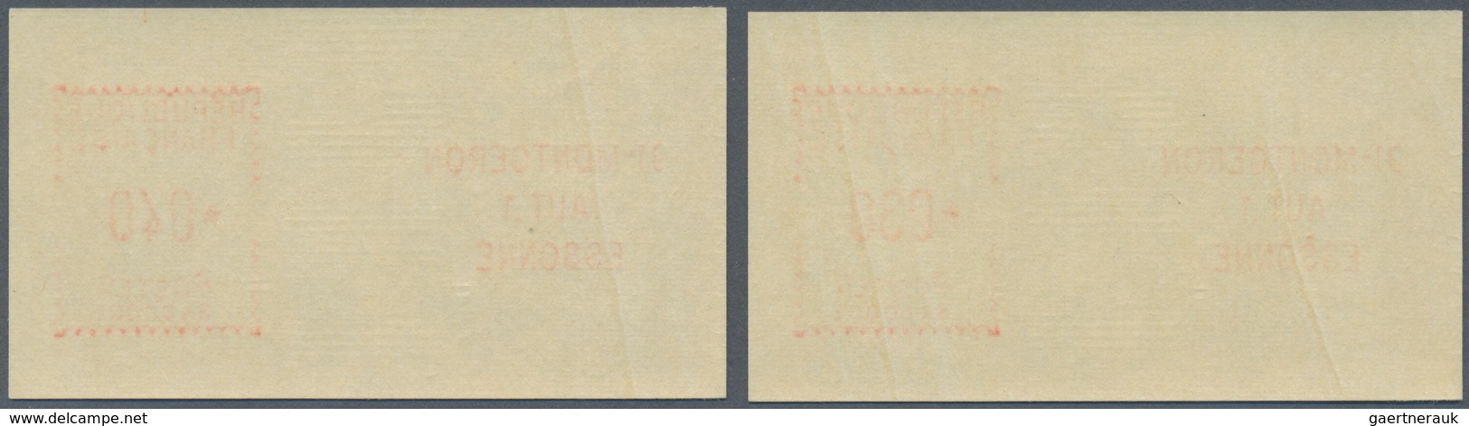 Frankreich - Automatenmarken: 1970, Monteron "SA 00001", Type 2, Offical Set Of Two Stamps 0.30fr. A - Other & Unclassified