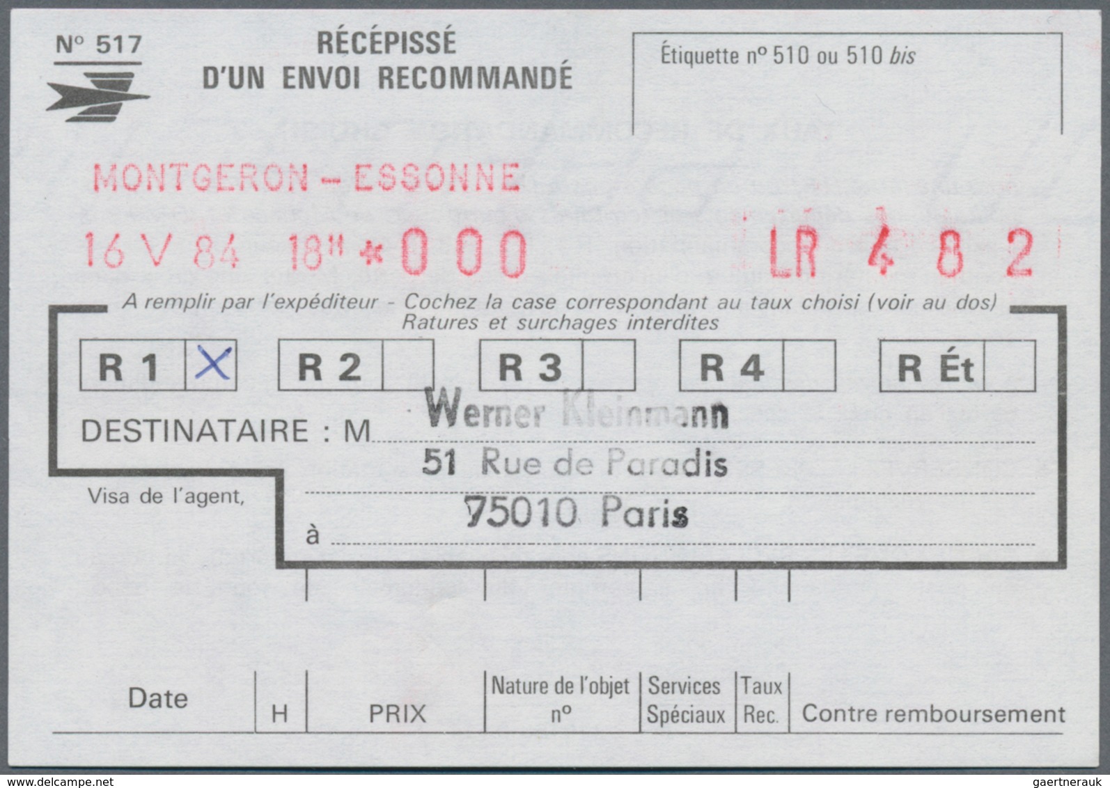 Frankreich - Automatenmarken: 1970, Montgeron "SA 00001", 0.30fr. Type 2 In Combination With 2x0.20f - Sonstige & Ohne Zuordnung