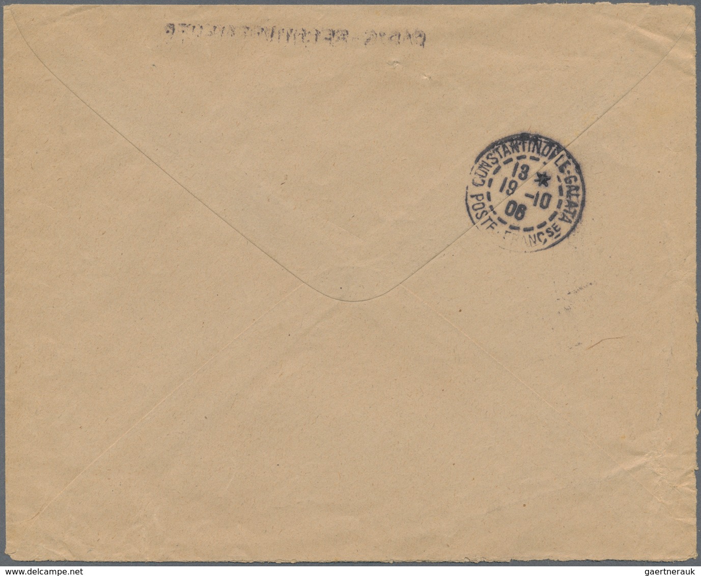Frankreich - Portomarken: 1906, Post Official Pre-print Cover From Paris To Constantinopel, There Wr - 1960-.... Brieven & Documenten