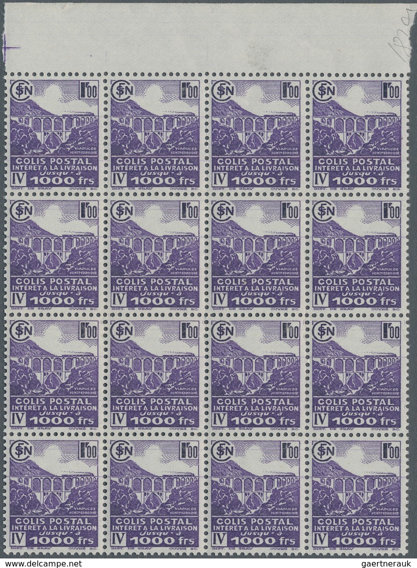 Frankreich - Postpaketmarken: 1942, 1fr. Violet "Interet A La Livraison", Not Issued, Top Marginal B - Andere & Zonder Classificatie