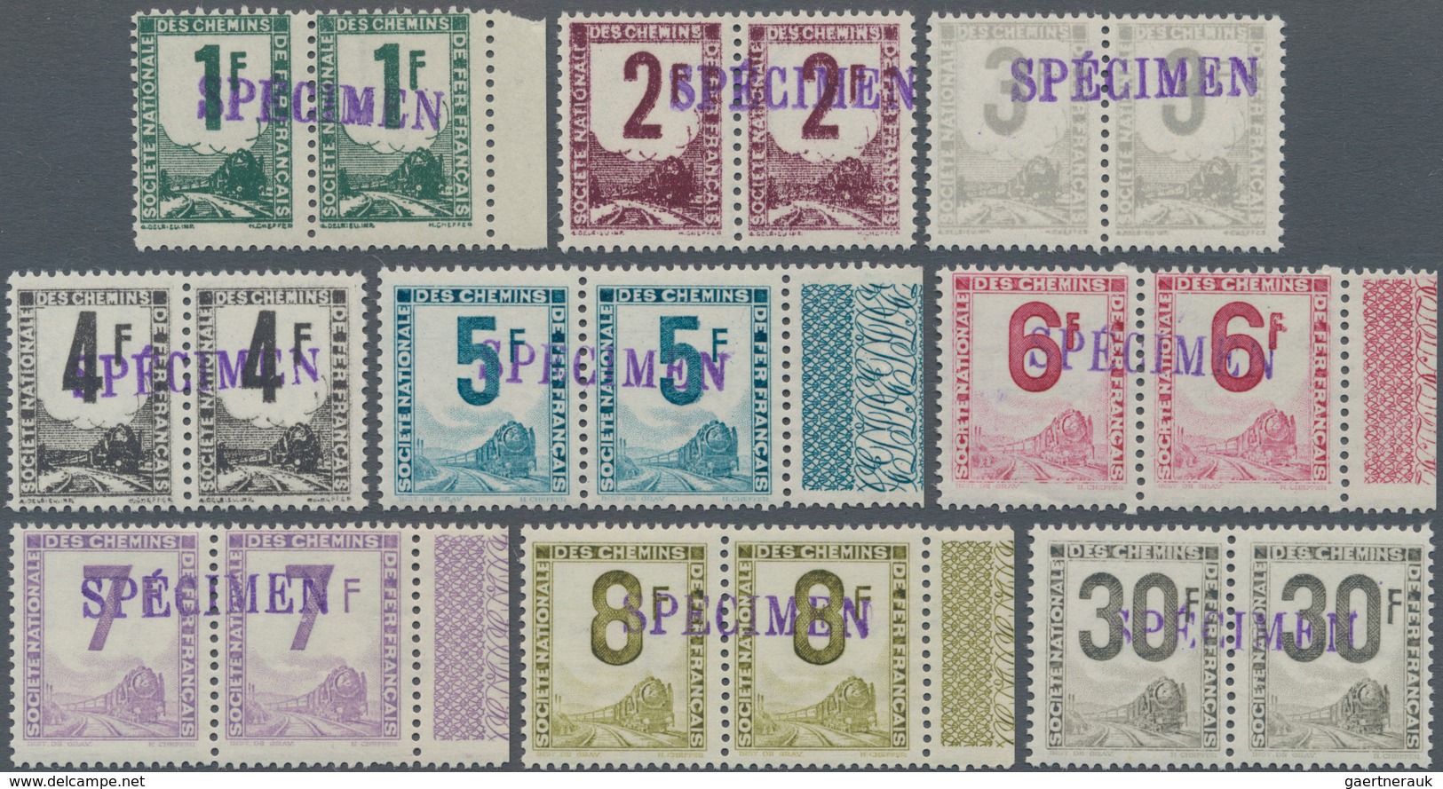 Frankreich - Postpaketmarken: 1944/1947, Parcel Post Stamps (train With Steam Locomotive - Societe N - Sonstige & Ohne Zuordnung