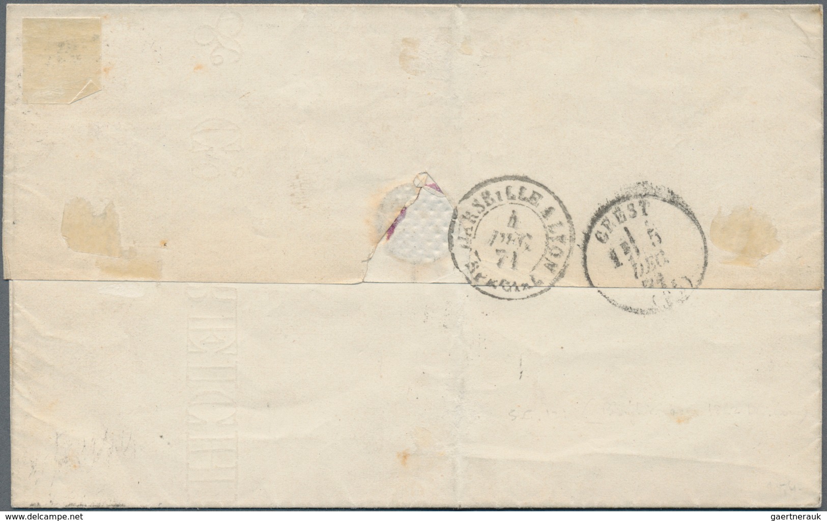 Französische Post In Ägypten - Alexandria: 1871/1875, 80 C Rose-carmine Napoléon Lauré, Tied By Nume - Sonstige & Ohne Zuordnung