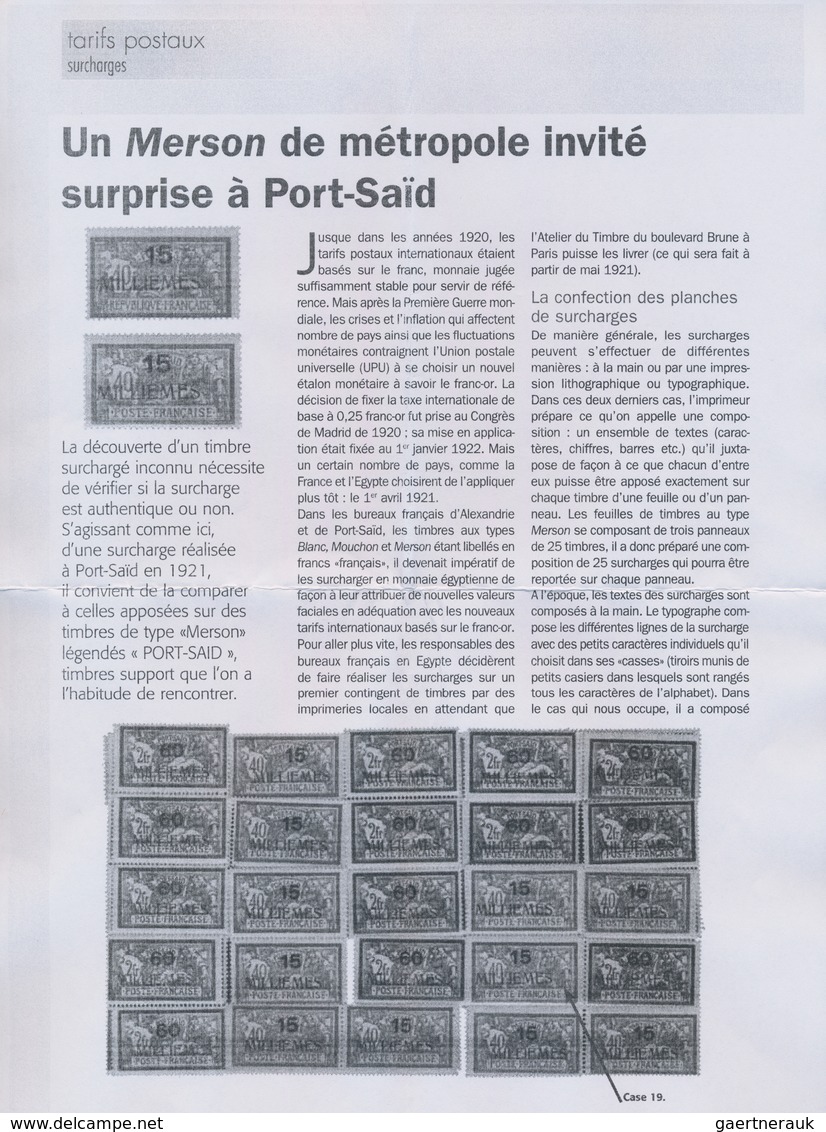 Französische Post In Ägypten - Port Said: 1921, 15m. On Merson 40c. Red/blue, Overprint On France (Y - Altri & Non Classificati